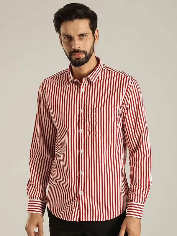 Men Striped Full Sleeve Cotton Shirt