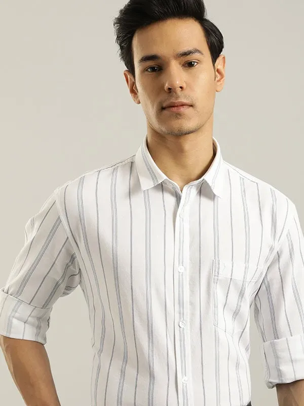 Men Striped Full Sleeve Cotton Shirt
