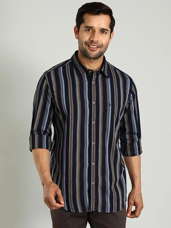 Men Striped Full Sleeve Cotton Shirt