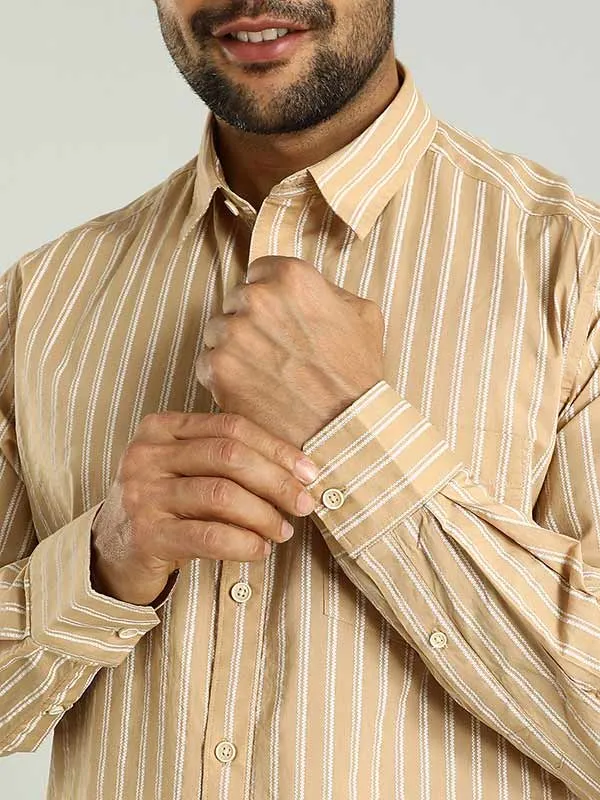 Men Striped Full Sleeve Cotton Shirt