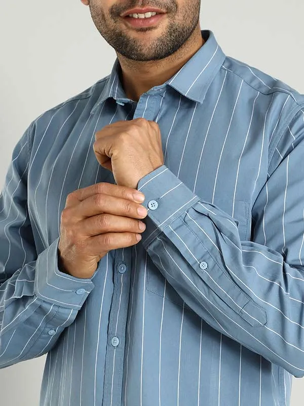 Men Striped Full Sleeve Cotton Shirt