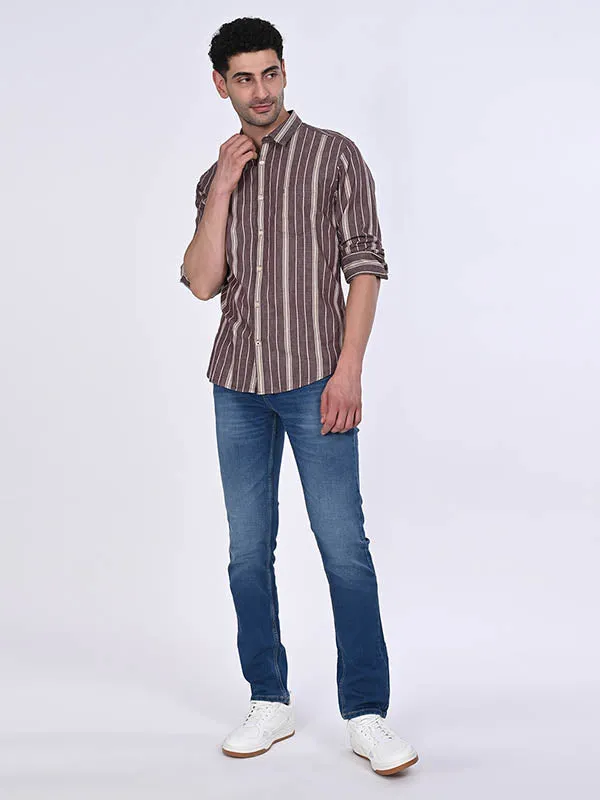 Men Striped Full Sleeve Cotton Shirt