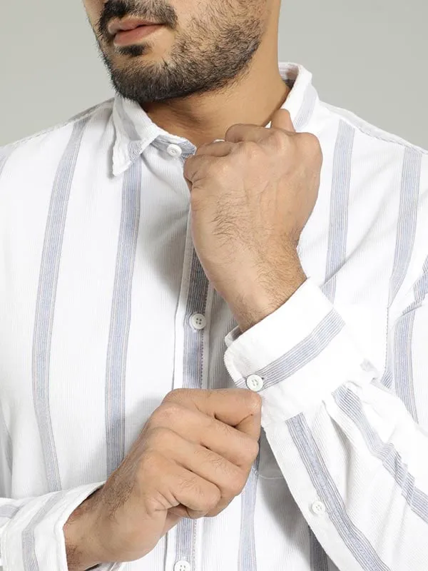 Men Striped Full Sleeve Cotton Shirt