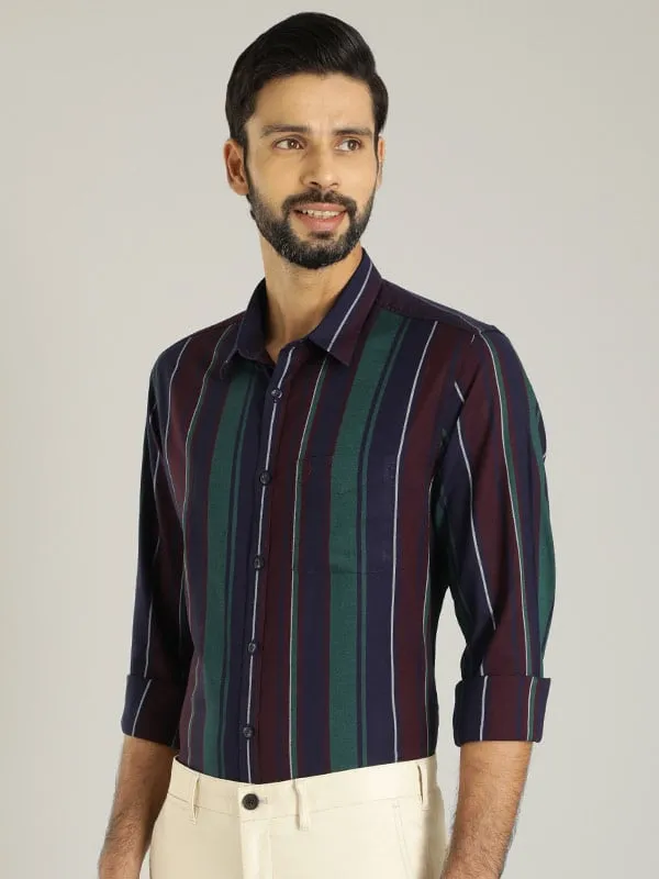 Men Striped Full Sleeve Cotton Shirt