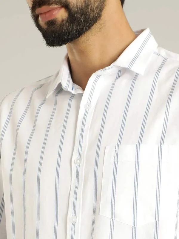 Men Striped Full Sleeve Cotton Shirt