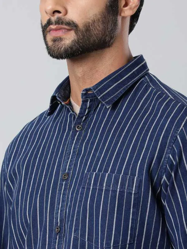 Men Striped Full Sleeve Cotton Shirt