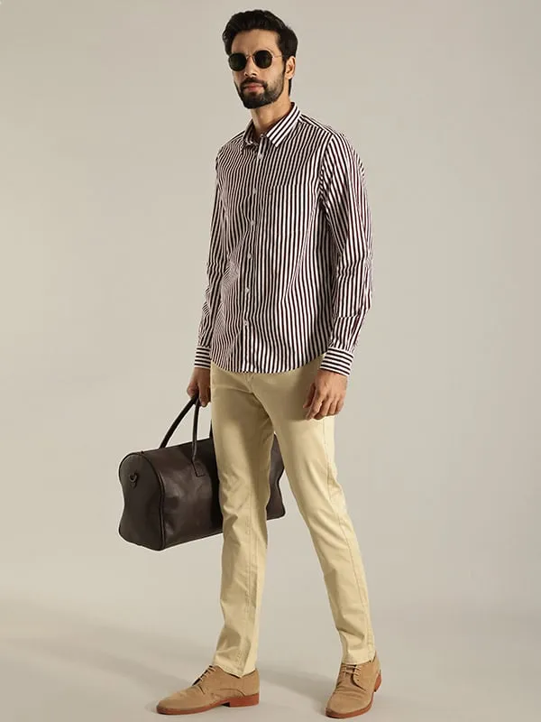 Men Striped Full Sleeve Cotton Shirt