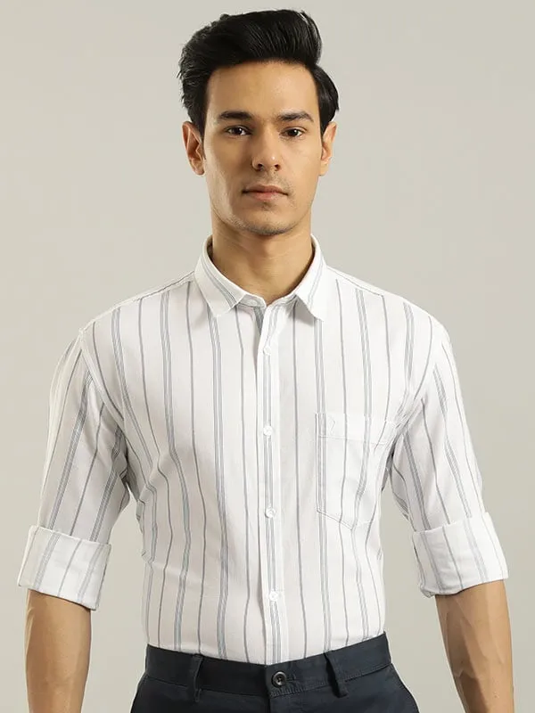 Men Striped Full Sleeve Cotton Shirt