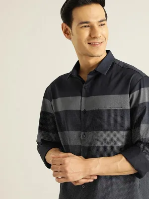 Men Striped Full Sleeve Cotton Shirt
