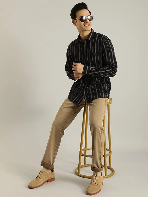 Men Striped Full Sleeve Cotton Shirt