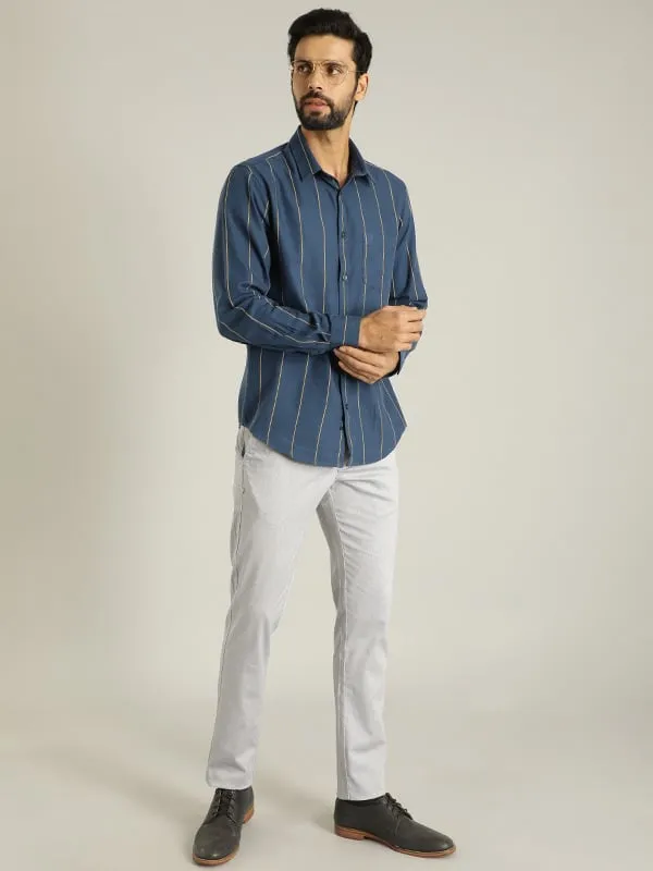 Men Striped Full Sleeve Cotton Shirt