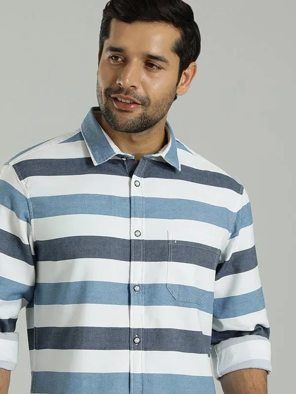 Men Striped Full Sleeve Cotton Shirt