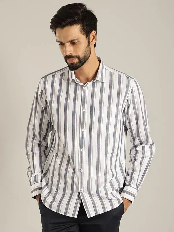 Men Striped Full Sleeve Cotton Shirt