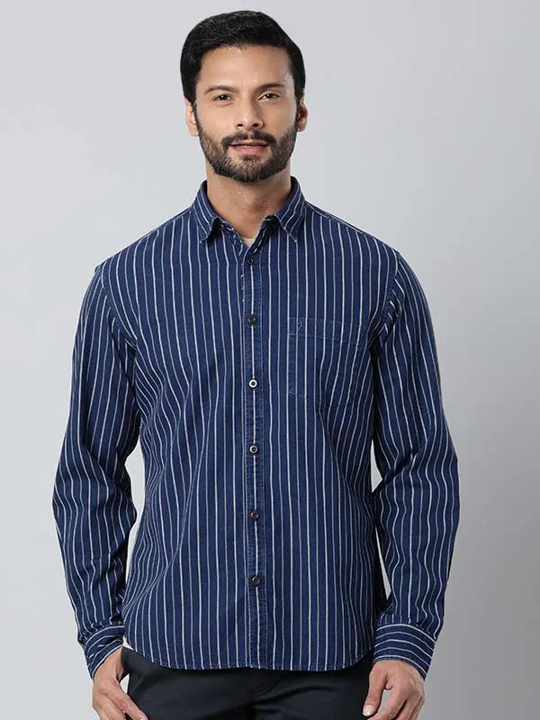 Men Striped Full Sleeve Cotton Shirt