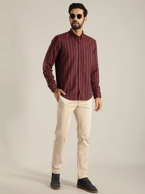 Men Striped Full Sleeve Cotton Shirt