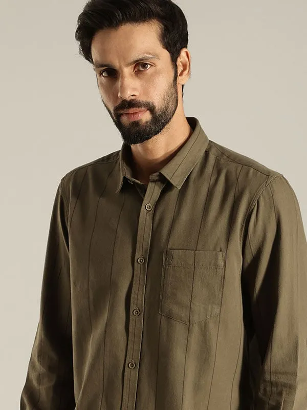Men Striped Full Sleeve Cotton Shirt