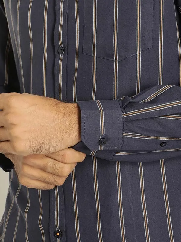 Men Striped Full Sleeve Cotton Shirt