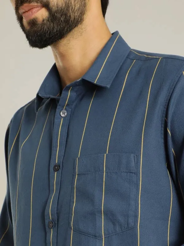 Men Striped Full Sleeve Cotton Shirt