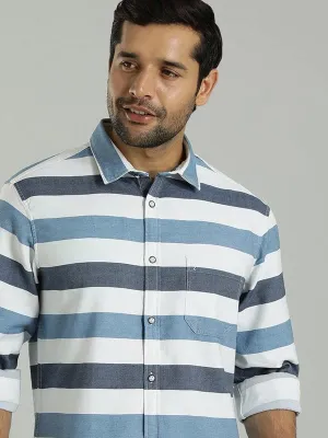 Men Striped Full Sleeve Cotton Shirt