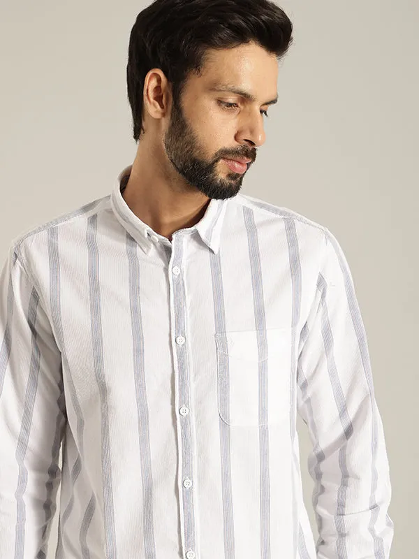 Men Striped Full Sleeve Cotton Shirt