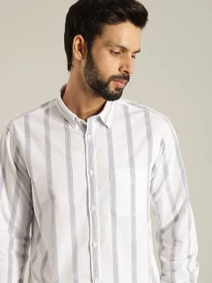Men Striped Full Sleeve Cotton Shirt