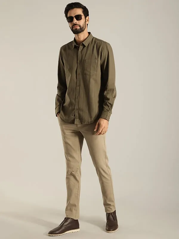 Men Striped Full Sleeve Cotton Shirt