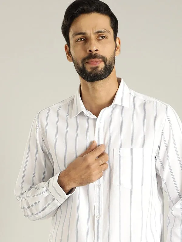 Men Striped Full Sleeve Cotton Shirt