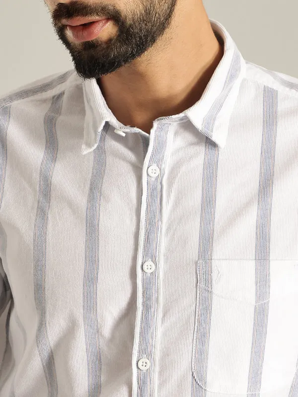 Men Striped Full Sleeve Cotton Shirt