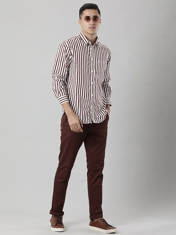 Men Striped Full Sleeve Cotton Stretch Shirt