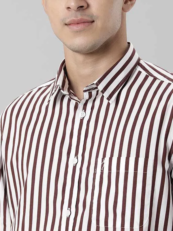 Men Striped Full Sleeve Cotton Stretch Shirt