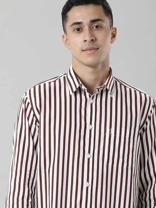 Men Striped Full Sleeve Cotton Stretch Shirt