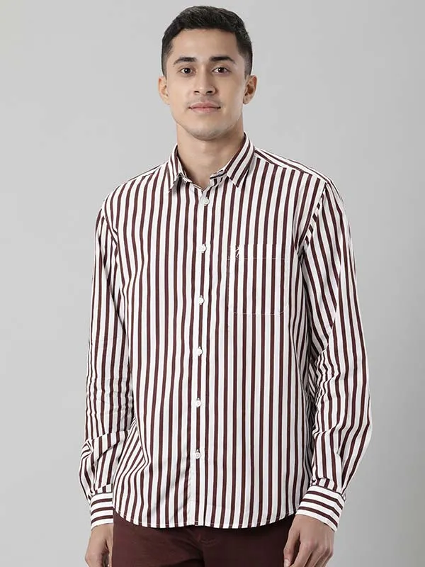 Men Striped Full Sleeve Cotton Stretch Shirt
