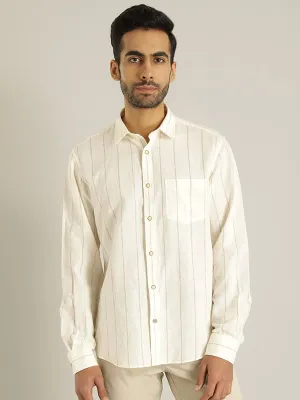 Men Striped Full Sleeve Linen Blend Shirt