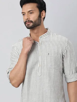 Men Striped Full Sleeve Viscose Blend Shirt