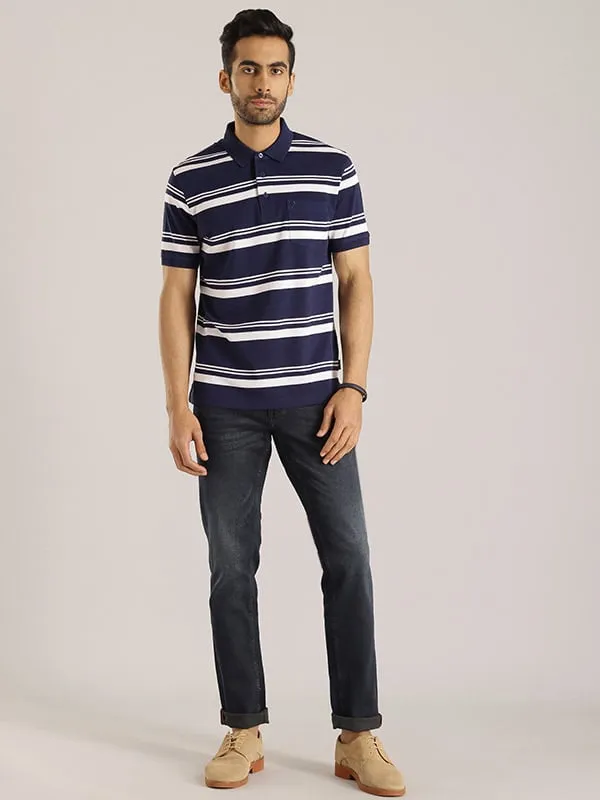 Men Striped Polo T-Shirt
