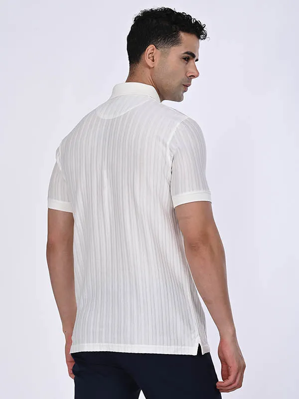 Men Striped Polo T-Shirt