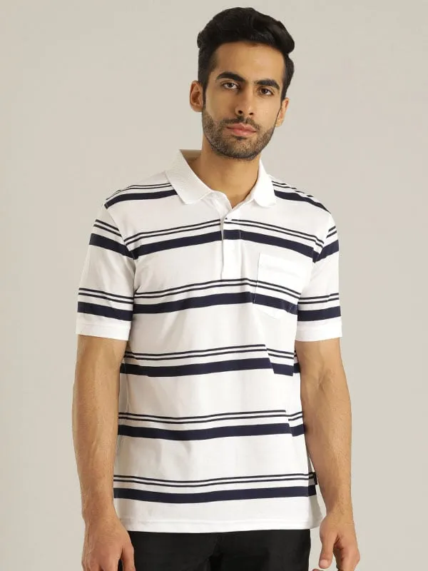 Men Striped Polo T-Shirt