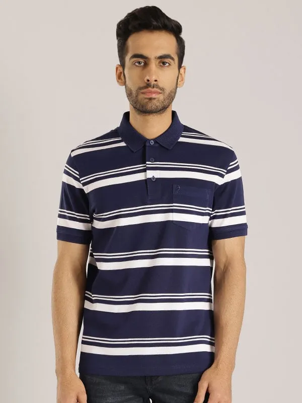 Men Striped Polo T-Shirt
