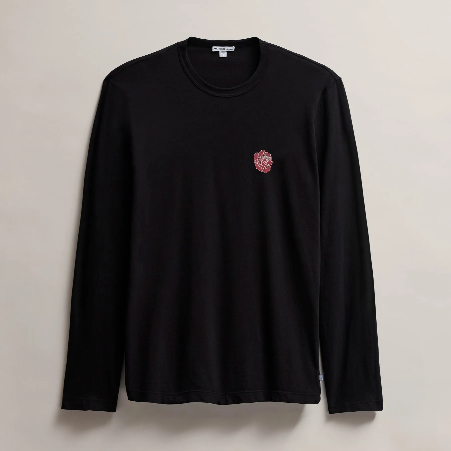 Men's Grateful Dead Rose Long Sleeve Crew - Black W/ Red