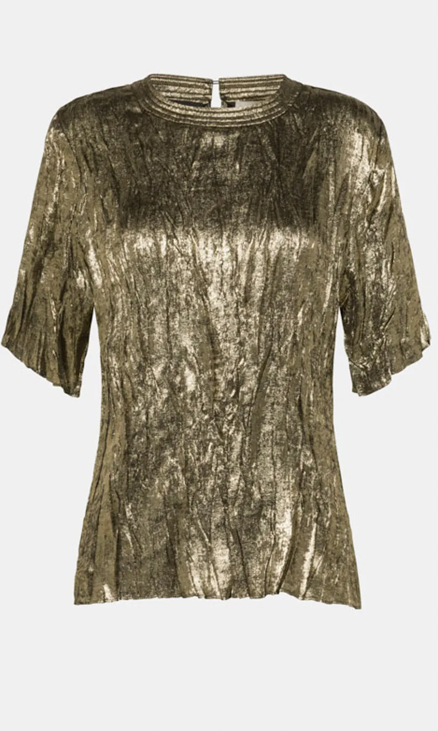 Momoni Shoga Plisse Blouse - Dark Gold