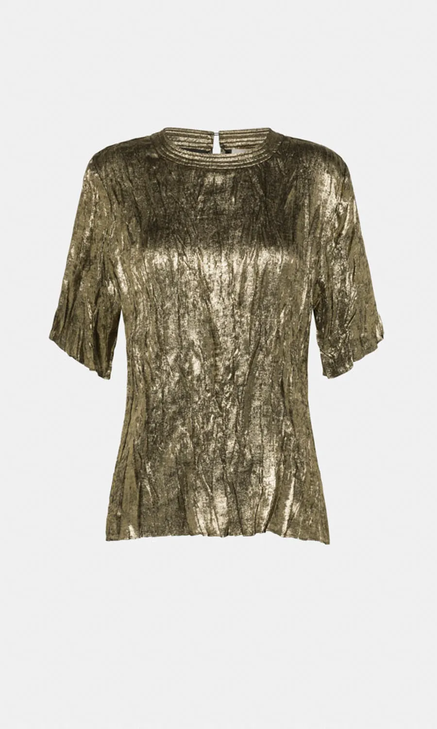 Momoni Shoga Plisse Blouse - Dark Gold