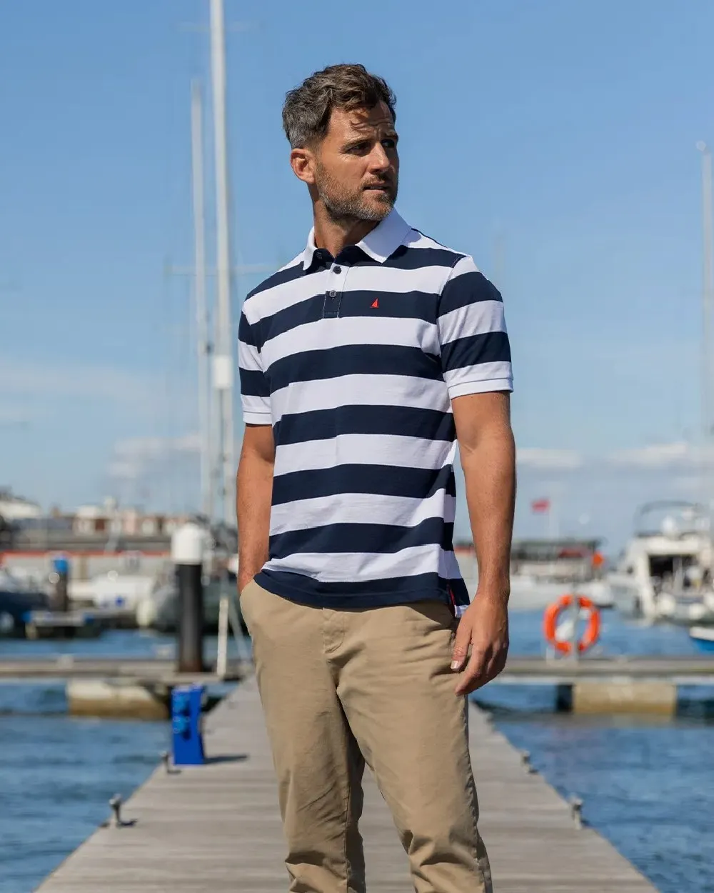 Musto Mens Original Striped Short Sleeve Polo Shirt