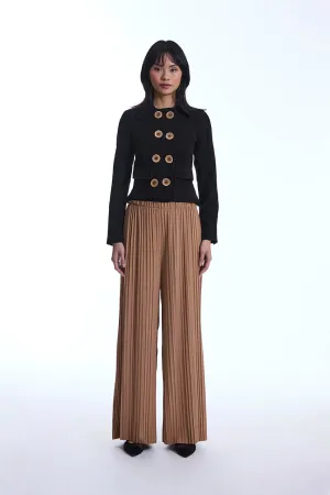 Pleated Camel Trousers