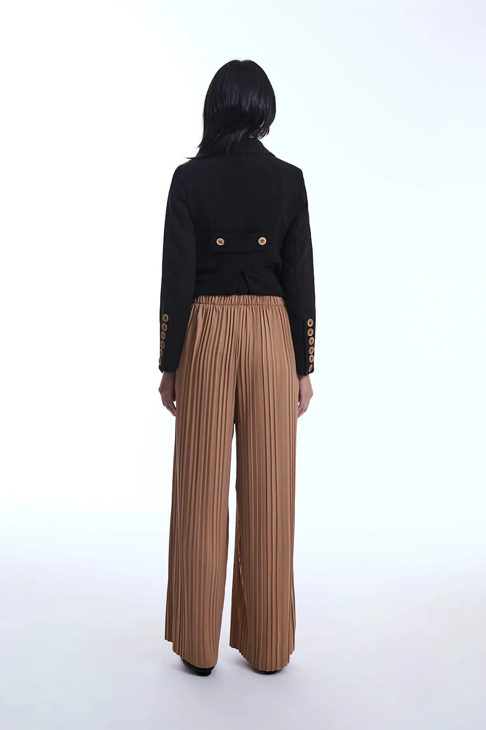 Pleated Camel Trousers