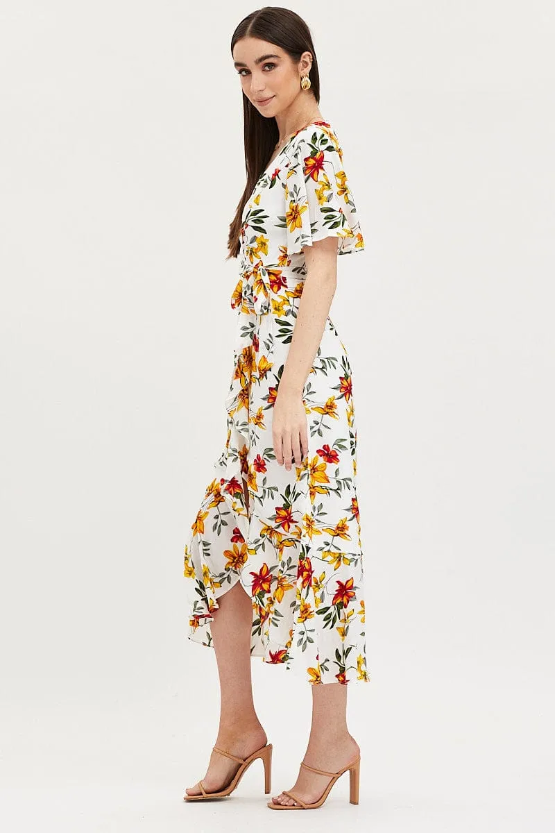 Print Dress Short Sleeve Maxi