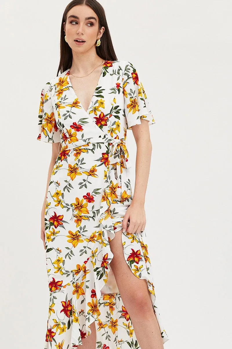 Print Dress Short Sleeve Maxi