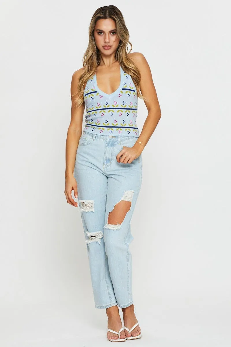 Print Halter Top