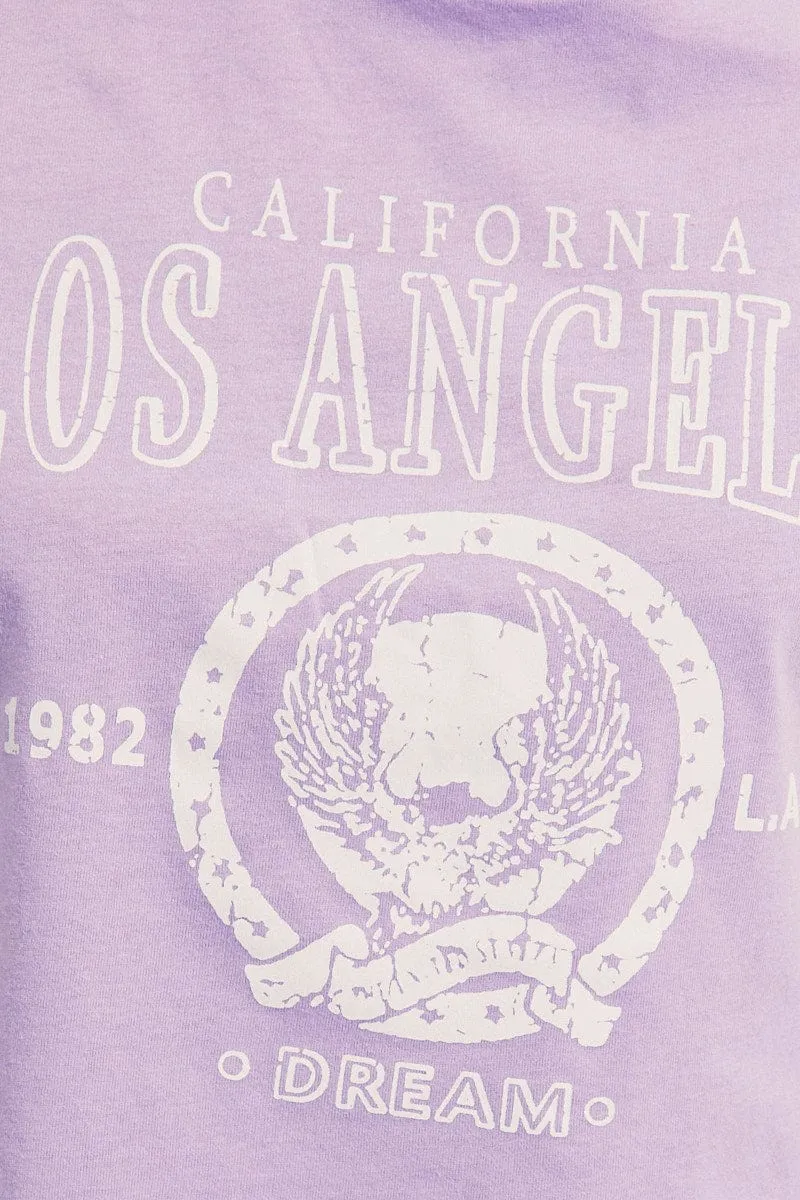 Purple Crop T Shirt