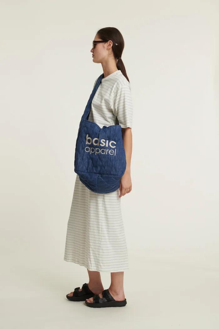 Raja Striped Dress - Quiet harbor / Whisper white