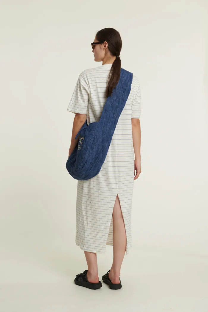 Raja Striped Dress - Quiet harbor / Whisper white